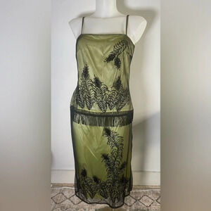 Sue Wong Olive and Black Skirt Set